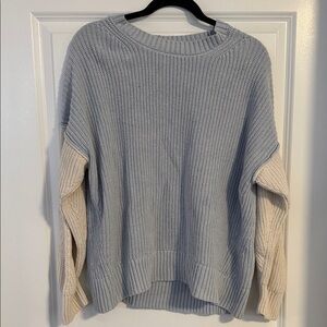 American Eagle Outfitters Women's Sweater - Light Blue and Beige